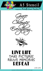 Live life - A5 Stencil