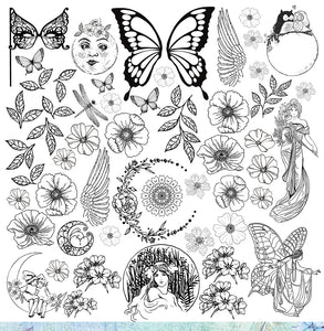 Moonshadows Collection Cover - 12"x12" Scrapbooking Paper - Cut & Colour