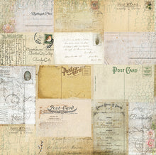 Load image into Gallery viewer, Vintage Postcard - 12&quot; x 12&quot; Scrapbooking Paper