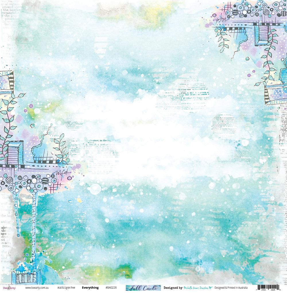 Everything 12 x12 scrapbooking paper bee arty