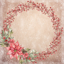 Load image into Gallery viewer, Holly Wreath - 12&quot;x12&quot; Scrapbooking Paper
