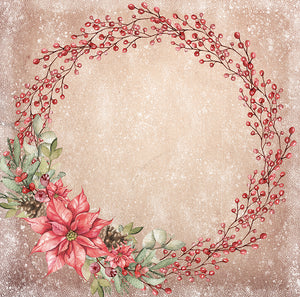 Holly Wreath - 12"x12" Scrapbooking Paper