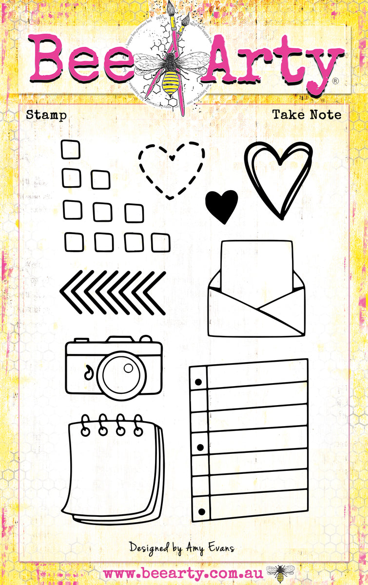 Take Note - Clear Stamp Set – Bee Arty