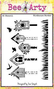 Birdhouse Border - A5 Stencil