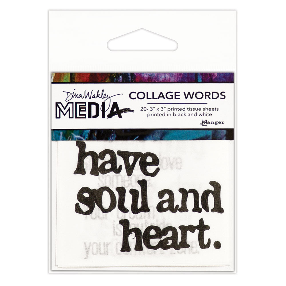 Dina Wakley Mixed Media Collage Words Tissue Paper