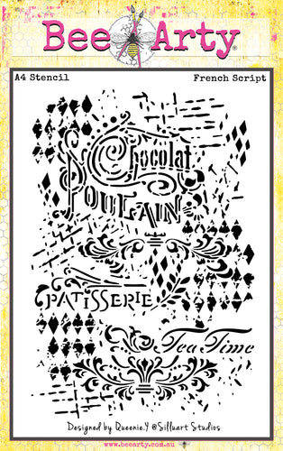 French Script - A4 Stencil