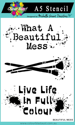 Beautiful Mess - A5 Stencil