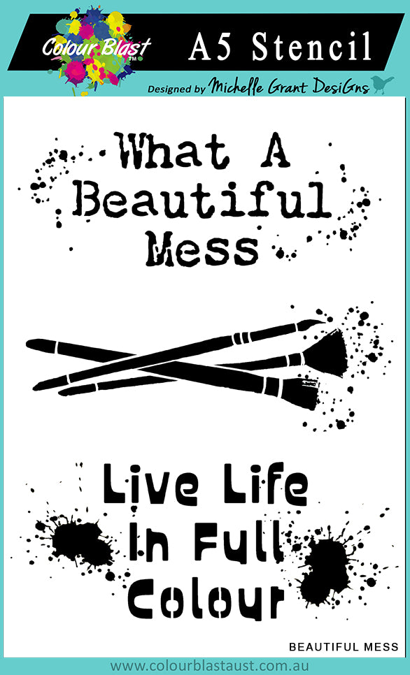 Beautiful Mess - A5 Stencil