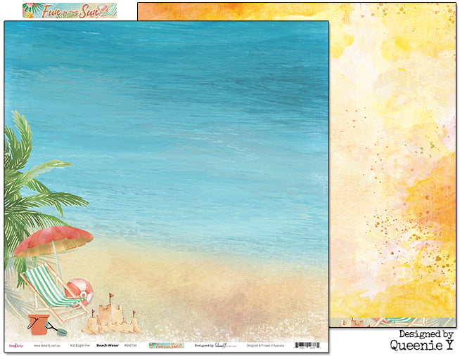 Beach Water - 12 beach-water-12-x12-scrapbooking-paper-bee-arty