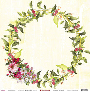 Spring Wreath - 12"x12" Scrapbooking Paper