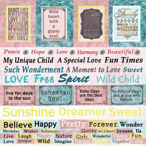 Sweet Talker - 12"x12" Scrapbooking Paper - Word Sheet