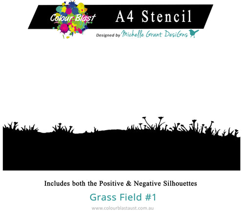 Grass Field - A4 Stencil