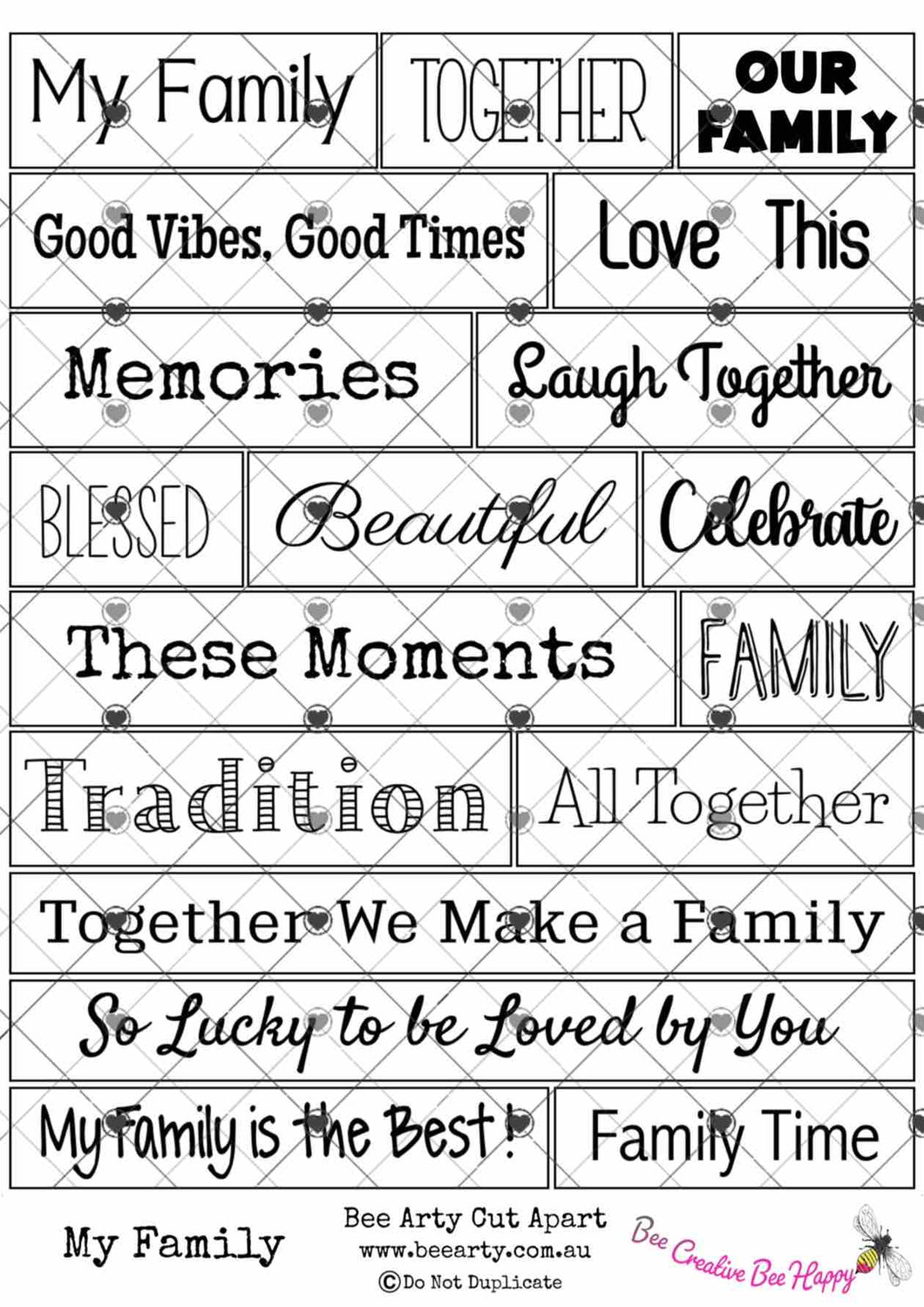 Word Sheet Cut Apart A5 - Assorted