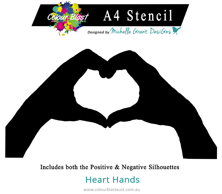 Heart Hands - A4 Stencil