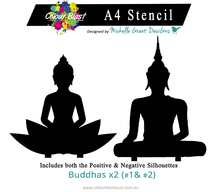 Load image into Gallery viewer, Buddhas - A4 Stencil